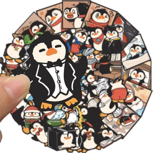 50 pieces of waterproof cartoon penguin graffiti stickers for DIY laptop and luggage decor