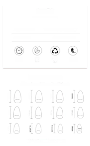 Size chart for cat eye press-on nails showing 24 pieces and ABS resin material details