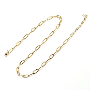 Collier À Maillons Trombone En Acier Inoxydable Plaqué Or Bijoux Minimalistes Réglables Pour Femmes Et Hommes