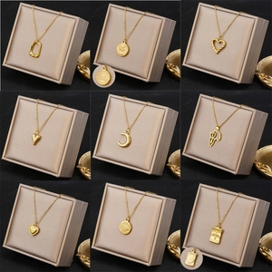 Minimalist gold-plated stainless steel necklace collection with diverse heart pendants