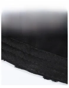 Close-up of a wide moisture-wicking sweatband on a vintage denim baseball cap