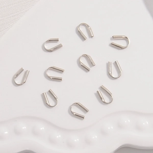 Silver S925 sterling silver U-shape wire guards for DIY jewelry making accessories
