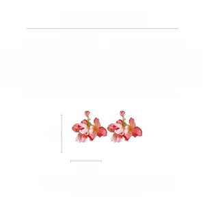 Detaillierte Größentabelle für Blumenohrringe mit 8 cm Höhe und Kristallelementen
