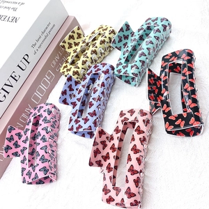 Lot de 6 pinces à cheveux papillon vintage français en résine brillante de couleurs variées
