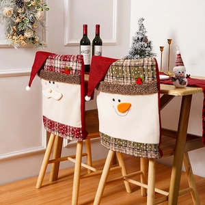 Christmas Santa and Snowman chair covers for festive dining room holiday party decor