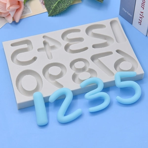 DIY silicone cake mold with 3D digital numbers and mathematical symbols set
