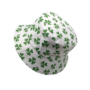 Reversible clover print bucket hat for men and women providing stylish summer sun protection