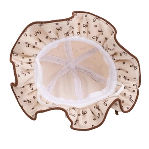 Chapeau cloche bébé en coton avec imprimé nœud et cordon de serrage avec doublure de qualité