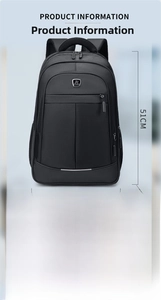 Oxford fabric laptop backpack detail showing dimensions 34x18x51cm and 0.77kg weight