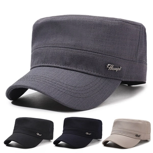 Herren Cadet Cap Atmungsaktiv Baumwolle Mesh Sonnenschutz Outdoor Casual Verstellbar Flat Top Militär Stil Hut