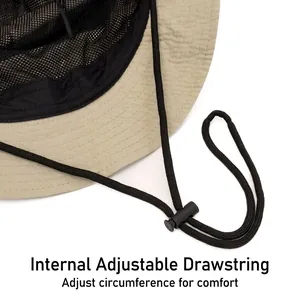Adjustable quick-dry sun hat with breathable mesh lining and interior drawstring