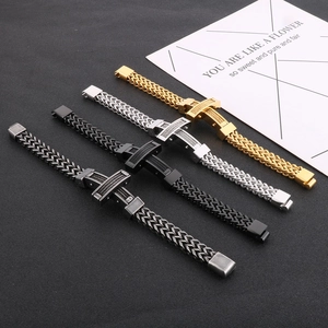 Men Stainless Steel Bracelet With Cross Design And Cable Wire Industrial Punk Hip Hop Street Style Jewelry