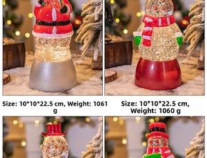 LED Weihnachten Schneekugel mit Weihnachtsmann und Schneemann für Tischdekoration