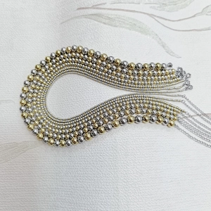 Polished stainless steel ball chain necklaces in gold and silver finish with lobster clasp