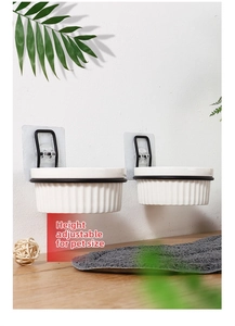 Wall-mounted ceramic cat bowls with adjustable height feature for easy feeding
