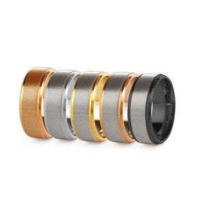 Minimalist brushed titanium steel rings for men and women in multi-color assorted finishes