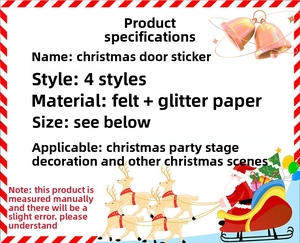 Detailed view of felt and glitter paper Christmas door stickers for party decorations