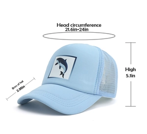 Guida dettagliata alle taglie per cappellino trucker in mesh azzurro