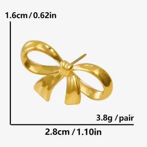 Spécifications de taille pour boucles d'oreilles nœud dorées en acier inoxydable