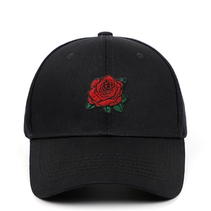Casquette De Baseball Broderie Rose Coton Réglable Visière Courbe Protection Solaire Extérieur Chapeau Sport Femmes Hommes