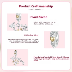 Detailed macro view of S925 silver tree of life charm with sparkling 3A cubic zirconia