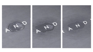 Macro sequence showing the quick-dry absorbent properties of the gray diatom mud mat