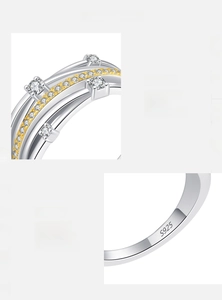 Macro detail of S925 sterling silver ring showing 5A zircon inlay and inner stamp