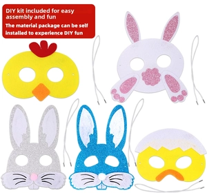 DIY felt animal masks kit for kids Easter parties featuring colorful rabbit and chick designs