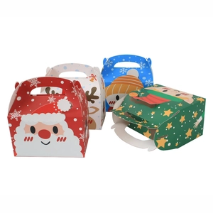 Christmas gift boxes for candy and muffins featuring Santa, Reindeer and Snowman designs