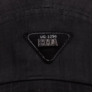 Classic black baseball cap featuring ripstop texture and silver metallic BODA triangle logo