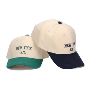 Casquettes de baseball New York pour enfants en vert et bleu marine, coton sergé durable
