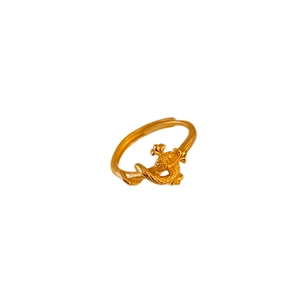 Vintage golden snake dragon wrap ring with adjustable open band and textured scales