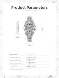 Specifiche dettagliate delle dimensioni per orologio in cristallo con quadrante da 38mm