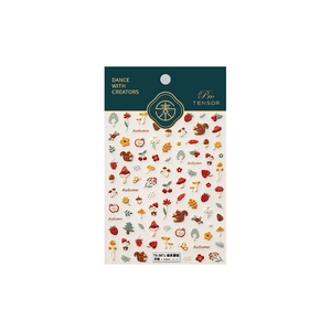 Forest mushroom themed 3D embossed nail art sticker set with autumn leaves and squirrel