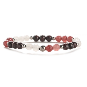 Handmade 6mm Tiger Eye Agate stretch beaded bracelet with silver metal spacer beads