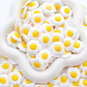 Wholesale resin fried egg charms for DIY cream glue phone cases and hair accessories