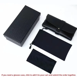 Men's outdoor polarized sunglasses kit with black leather case and microfiber cleaning cloth