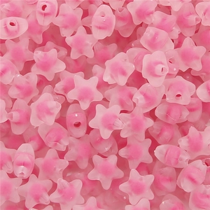 Translucent pink star-shaped acrylic beads for DIY jewelry and handmade hair ties
