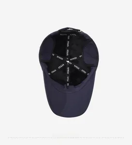 Detailed interior of thermal baseball cap with NY&JA logo straps and adjustable metal buckle