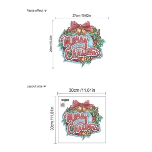 Tableau détaillé des tailles pour sticker mural de Noël avec dimensions en centimètres