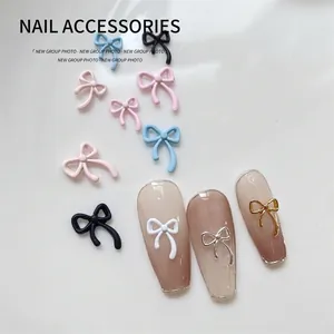 Japanese style colorful bow tie nail charms in resin and alloy for DIY manicure designs