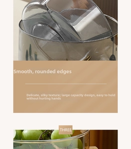 Detail showing rounded edges and smooth texture of a grey glass salad bowl