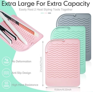 Silicone Heat Insulation Mat For Hair Straightener And Curling Iron Non Slip Heat Resistant Pad Wave Texture Salon Tool