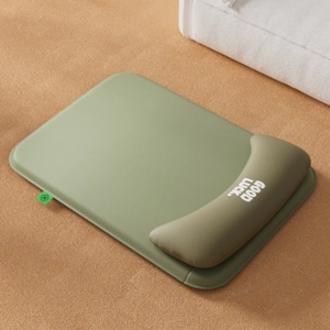 Alfombrilla impermeable verde oliva para perro con almohada suave y diseño Good Luck