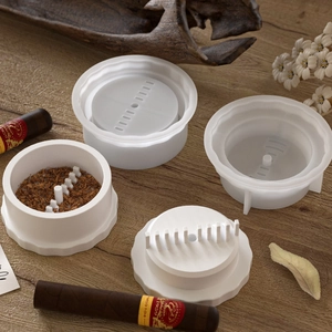 White silicone grinder mold for DIY resin tobacco herb crushers with gear structure