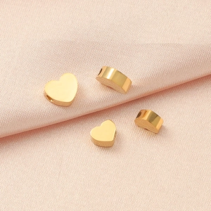 Perles D'Espacement En Cœur Acier Inoxydable 304 Poli Miroir Petit Trou Pour Fabrication De Bijoux DIY Collier Bracelet