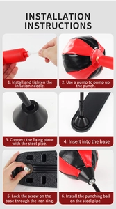 Detailed 6-step assembly guide for adjustable children's boxing speed ball set components