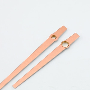 Aiguilles de montre à quartz en or rose avec finition en aluminium brossé