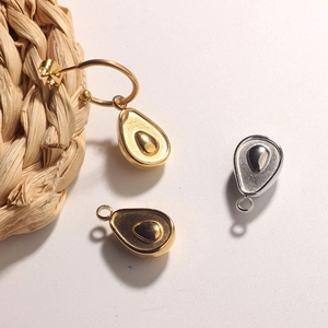 Minimalist 18k gold and silver avocado pendants for DIY jewelry making accessories