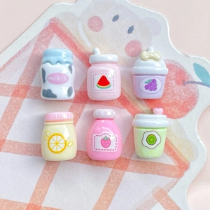 Miniature resin juice bottle models for DIY macaron decoration and hair accessories
